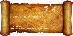 Tamás Aranka névjegykártya