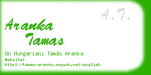 aranka tamas business card